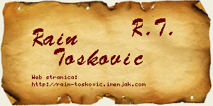 Rain Tošković vizit kartica